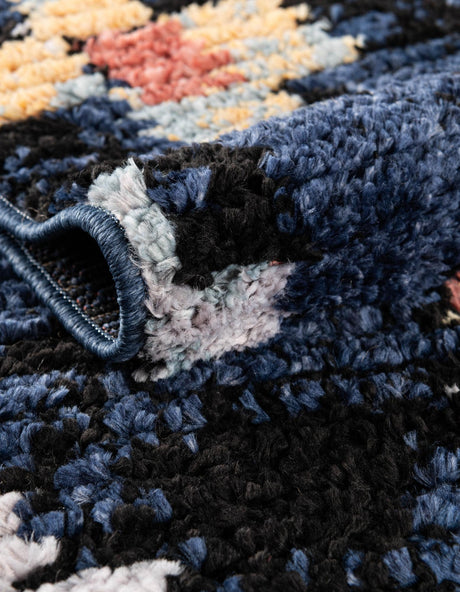 Navy Blue 2' 2 x 6' 1 Morocco Runner Area Rug 100% Polyester Traditional Classic Carpet for Moroccan Inspired Interior Design Home Decor for Sale at Rug Engine