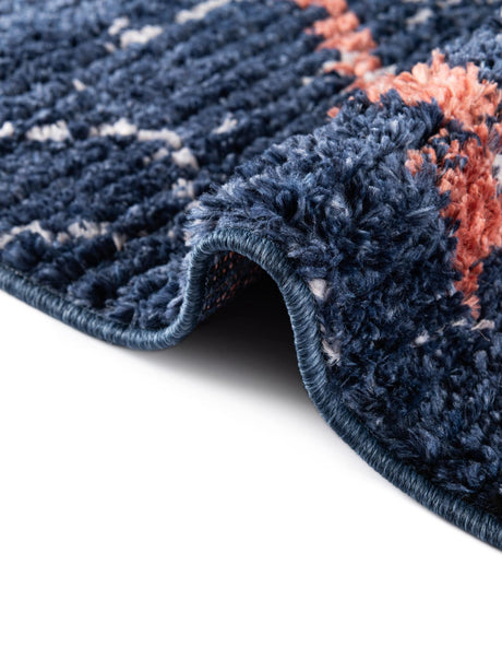 Navy Blue 2' 2 x 6' 1 Morocco Runner Area Rug 100% Polyester Traditional Classic Carpet for Moroccan Inspired Interior Design Home Decor for Sale at Rug Engine