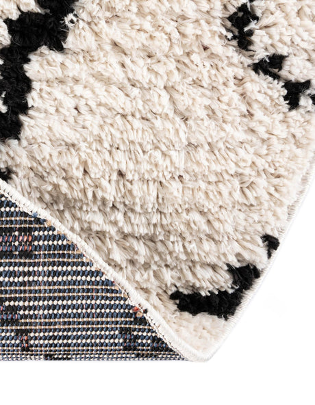 Ivory 4' 1 x 4' 1 Morocco Round Area Rug 100% Polyester Traditional Classic Carpet for Moroccan Inspired Interior Design Home Decor for Sale at Rug Engine