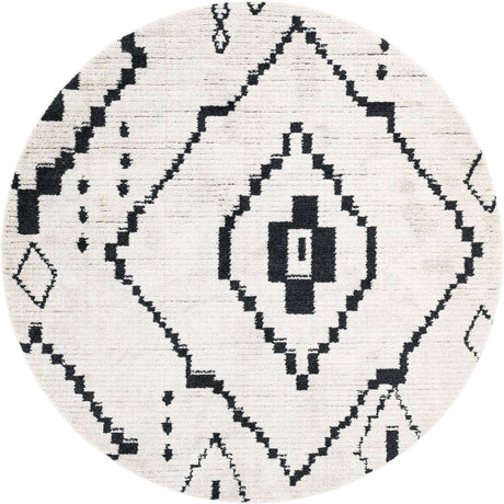 Ivory 7' x 7' Morocco Round Rug