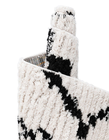 Ivory 9' x 12' 2 Morocco Rectangle Area Rug 100% Polyester Traditional Classic Carpet for Moroccan Inspired Interior Design Home Decor for Sale at Rug Engine