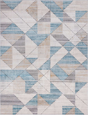 Blue 9' x 12' 2 Leipzig Rectangle Area Rug 75% Polypropylene & 25% Polyester Modern Contemporary Carpet for Kitchens, Bedroom, Living Room Home Decor for Sale at Rug Engine