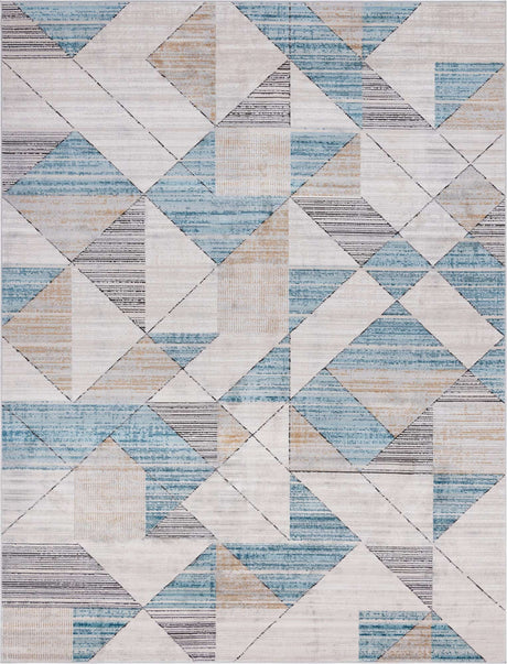Blue 9' x 12' 2 Leipzig Rectangle Area Rug 75% Polypropylene & 25% Polyester Modern Contemporary Carpet for Kitchens, Bedroom, Living Room Home Decor for Sale at Rug Engine