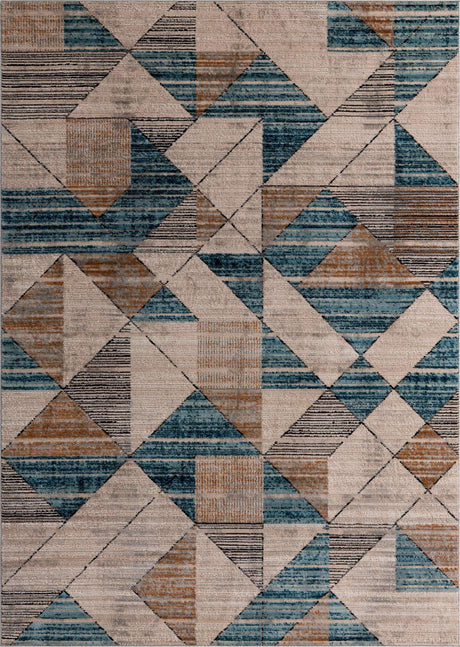 Blue 7' 1 x 10' Leipzig Rectangle Area Rug 75% Polypropylene & 25% Polyester Modern Contemporary Carpet for Kitchens, Bedroom, Living Room Home Decor for Sale at Rug Engine