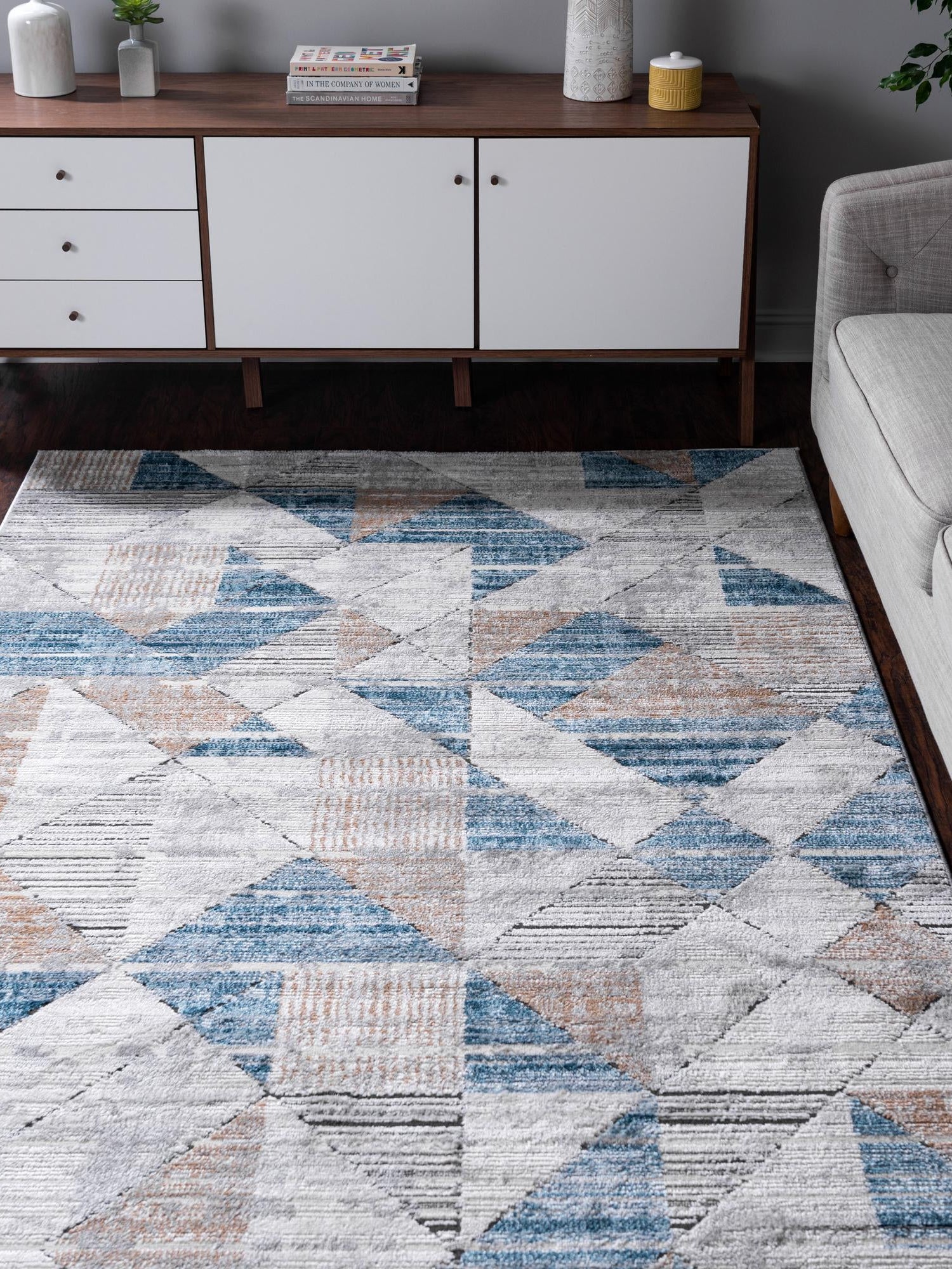 Blue 9' x 12' 2 Leipzig Rectangle Area Rug 75% Polypropylene & 25% Polyester Modern Contemporary Carpet for Kitchens, Bedroom, Living Room Home Decor for Sale at Rug Engine