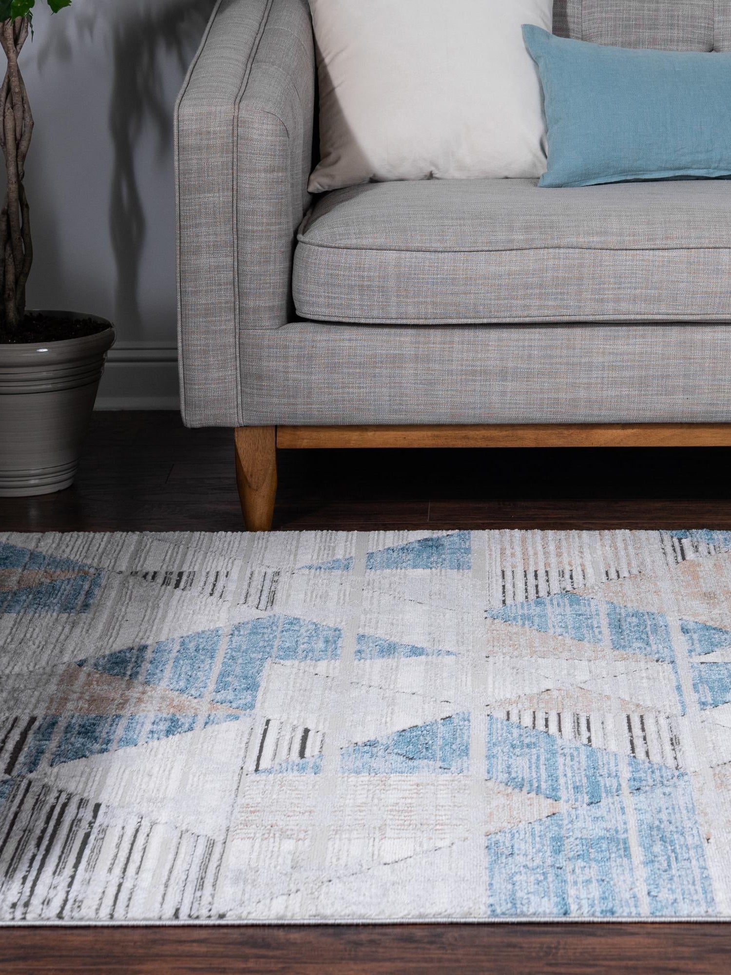 Blue 9' x 12' 2 Leipzig Rectangle Area Rug 75% Polypropylene & 25% Polyester Modern Contemporary Carpet for Kitchens, Bedroom, Living Room Home Decor for Sale at Rug Engine