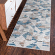 Blue 2' 2 x 6' 1 Leipzig Runner Area Rug 75% Polypropylene & 25% Polyester Modern Contemporary Carpet for Kitchens, Bedroom, Living Room Home Decor for Sale at Rug Engine