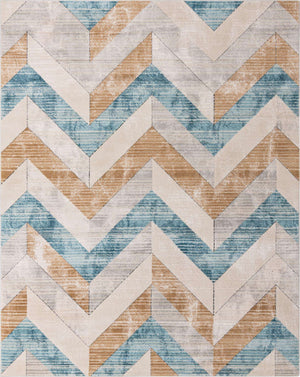 Blue 8' x 10' Leipzig Rectangle Area Rug 75% Polypropylene & 25% Polyester Modern Contemporary Carpet for Kitchens, Bedroom, Living Room Home Decor for Sale at Rug Engine