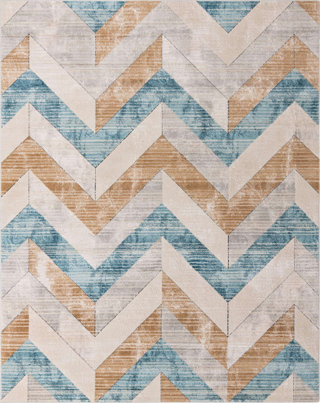 Blue 8' x 10' Leipzig Rectangle Area Rug 75% Polypropylene & 25% Polyester Modern Contemporary Carpet for Kitchens, Bedroom, Living Room Home Decor for Sale at Rug Engine