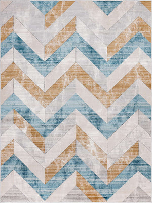 Blue 8' x 11' Leipzig Rectangle Area Rug 75% Polypropylene & 25% Polyester Modern Contemporary Carpet for Kitchens, Bedroom, Living Room Home Decor for Sale at Rug Engine