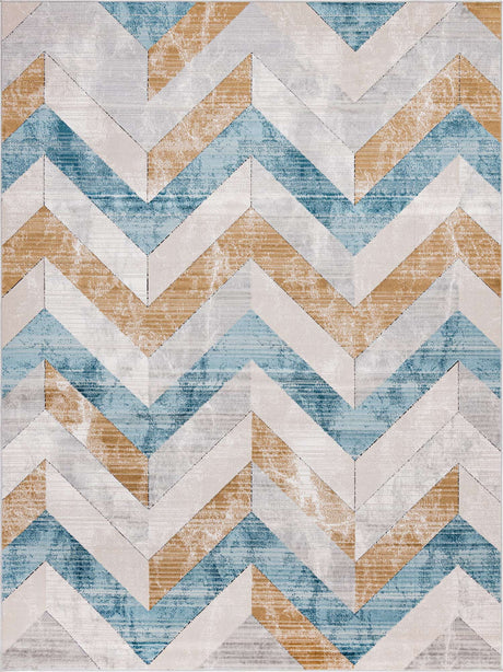 Blue 8' x 11' Leipzig Rectangle Area Rug 75% Polypropylene & 25% Polyester Modern Contemporary Carpet for Kitchens, Bedroom, Living Room Home Decor for Sale at Rug Engine