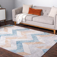 Blue 7' 1 x 10' Leipzig Rectangle Area Rug 75% Polypropylene & 25% Polyester Modern Contemporary Carpet for Kitchens, Bedroom, Living Room Home Decor for Sale at Rug Engine