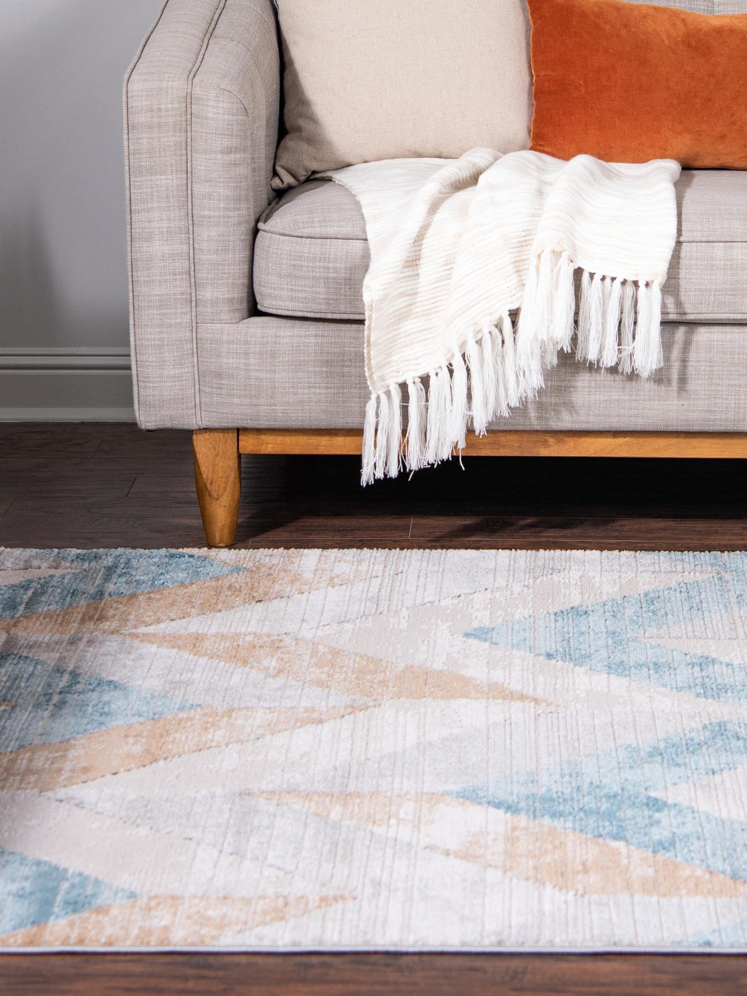 Blue 7' 1 x 10' Leipzig Rectangle Area Rug 75% Polypropylene & 25% Polyester Modern Contemporary Carpet for Kitchens, Bedroom, Living Room Home Decor for Sale at Rug Engine