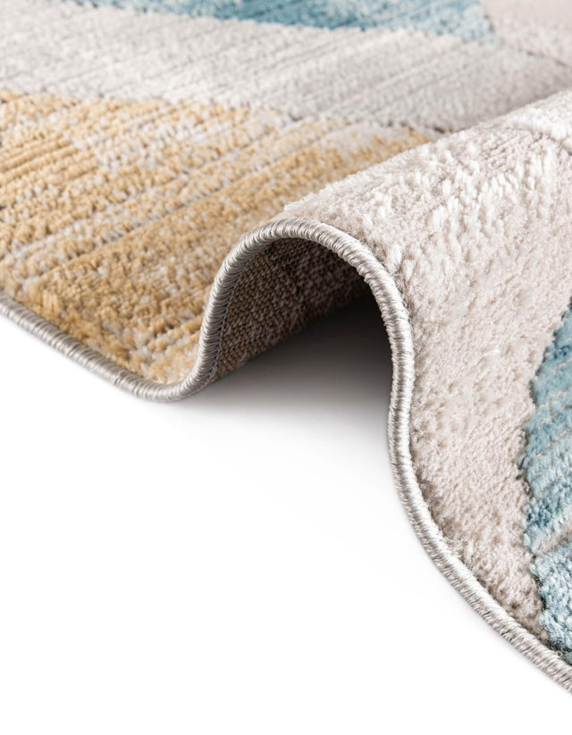 Blue 7' 1 x 10' Leipzig Rectangle Area Rug 75% Polypropylene & 25% Polyester Modern Contemporary Carpet for Kitchens, Bedroom, Living Room Home Decor for Sale at Rug Engine