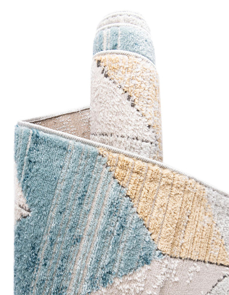 Blue 7' 1 x 10' Leipzig Rectangle Area Rug 75% Polypropylene & 25% Polyester Modern Contemporary Carpet for Kitchens, Bedroom, Living Room Home Decor for Sale at Rug Engine
