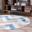 Blue 6' 1 x 6' 1 Leipzig Round Area Rug 75% Polypropylene & 25% Polyester Modern Contemporary Carpet for Kitchens, Bedroom, Living Room Home Decor for Sale at Rug Engine