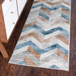 Blue 2' 2 x 6' 1 Leipzig Runner Area Rug 75% Polypropylene & 25% Polyester Modern Contemporary Carpet for Kitchens, Bedroom, Living Room Home Decor for Sale at Rug Engine