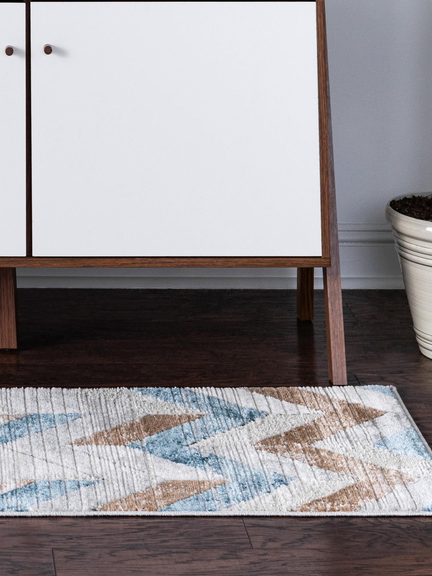 Blue 2' 2 x 6' 1 Leipzig Runner Area Rug 75% Polypropylene & 25% Polyester Modern Contemporary Carpet for Kitchens, Bedroom, Living Room Home Decor for Sale at Rug Engine