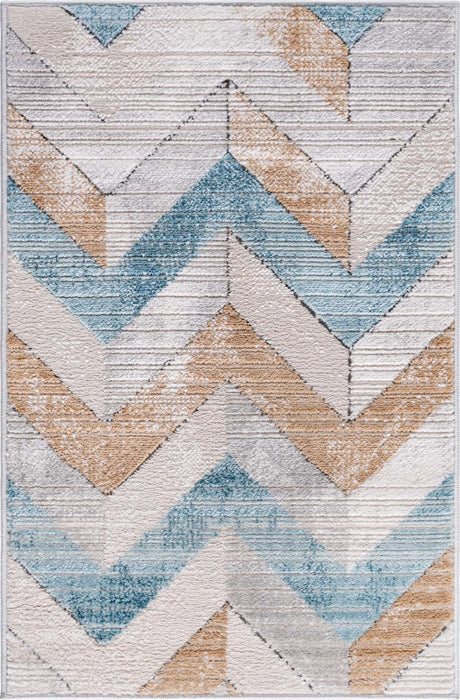 Blue 2' 2 x 3' 1 Leipzig Rectangle Area Rug 75% Polypropylene & 25% Polyester Modern Contemporary Carpet for Kitchens, Bedroom, Living Room Home Decor for Sale at Rug Engine