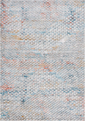Multicolor 7' 1 x 10' Leipzig Rectangle Area Rug 75% Polypropylene & 25% Polyester Modern Contemporary Carpet for Kitchens, Bedroom, Living Room Home Decor for Sale at Rug Engine