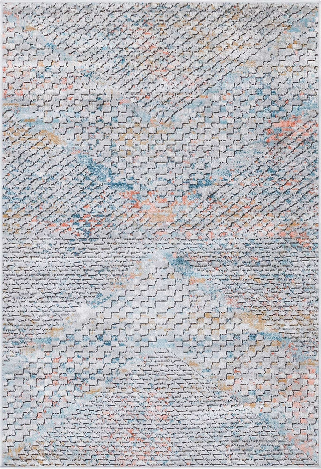 Multicolor 4' 1 x 6' 1 Leipzig Rectangle Area Rug 75% Polypropylene & 25% Polyester Modern Contemporary Carpet for Kitchens, Bedroom, Living Room Home Decor for Sale at Rug Engine