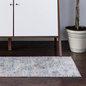 Multicolor 2' 7 x 13' 1 Leipzig Runner Area Rug 75% Polypropylene & 25% Polyester Modern Contemporary Carpet for Kitchens, Bedroom, Living Room Home Decor for Sale at Rug Engine