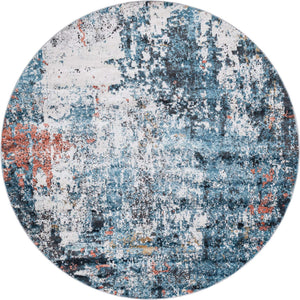Multicolor 7' x 7' Leipzig Round Area Rug 75% Polypropylene & 25% Polyester Modern Contemporary Carpet for Kitchens, Bedroom, Living Room Home Decor for Sale at Rug Engine