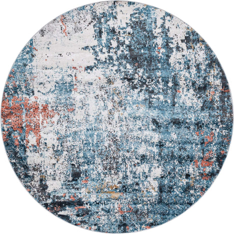 Multicolor 7' x 7' Leipzig Round Area Rug 75% Polypropylene & 25% Polyester Modern Contemporary Carpet for Kitchens, Bedroom, Living Room Home Decor for Sale at Rug Engine