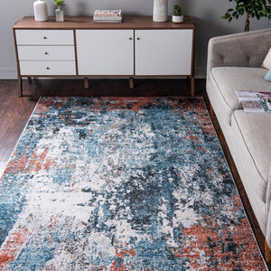 Multicolor 7' 1 x 10' Leipzig Rectangle Area Rug 75% Polypropylene & 25% Polyester Modern Contemporary Carpet for Kitchens, Bedroom, Living Room Home Decor for Sale at Rug Engine