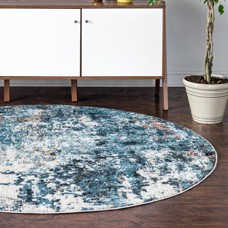 Multicolor 3' 3 x 3' 3 Leipzig Round Area Rug 75% Polypropylene & 25% Polyester Modern Contemporary Carpet for Kitchens, Bedroom, Living Room Home Decor for Sale at Rug Engine