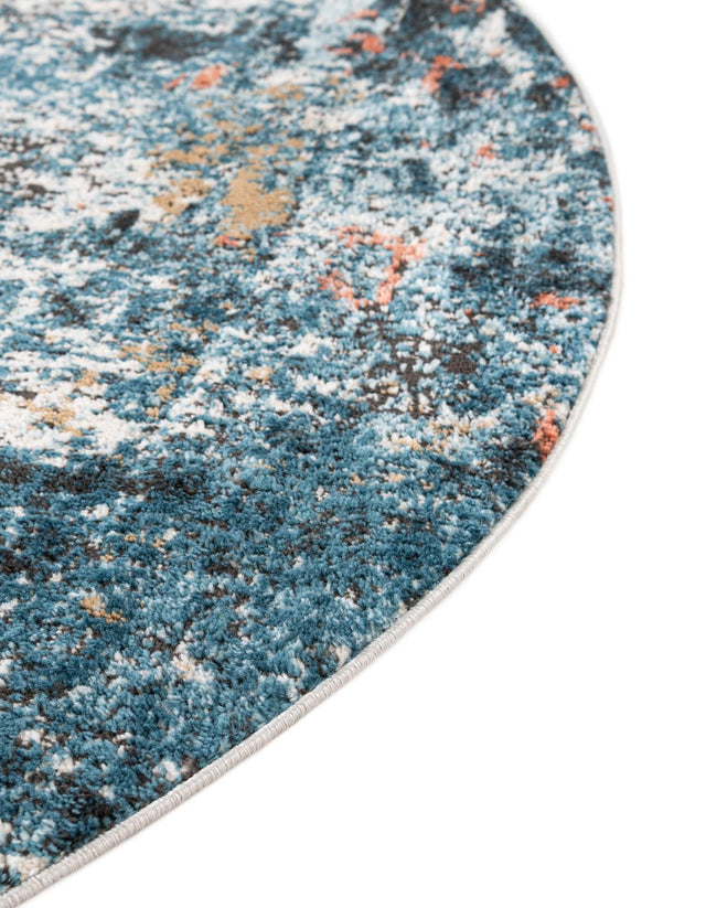 Multicolor 6' 1 x 6' 1 Leipzig Round Area Rug 75% Polypropylene & 25% Polyester Modern Contemporary Carpet for Kitchens, Bedroom, Living Room Home Decor for Sale at Rug Engine