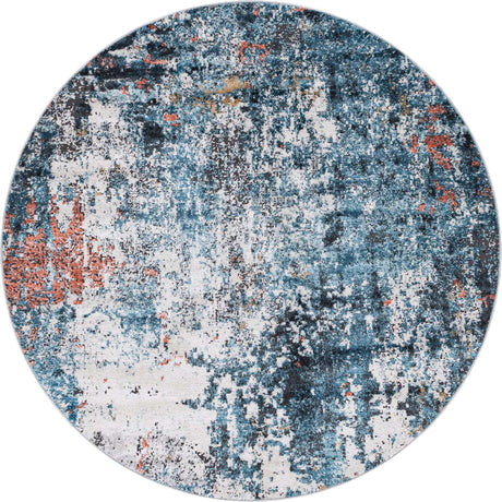 Multicolor 6' 1 x 6' 1 Leipzig Round Area Rug 75% Polypropylene & 25% Polyester Modern Contemporary Carpet for Kitchens, Bedroom, Living Room Home Decor for Sale at Rug Engine