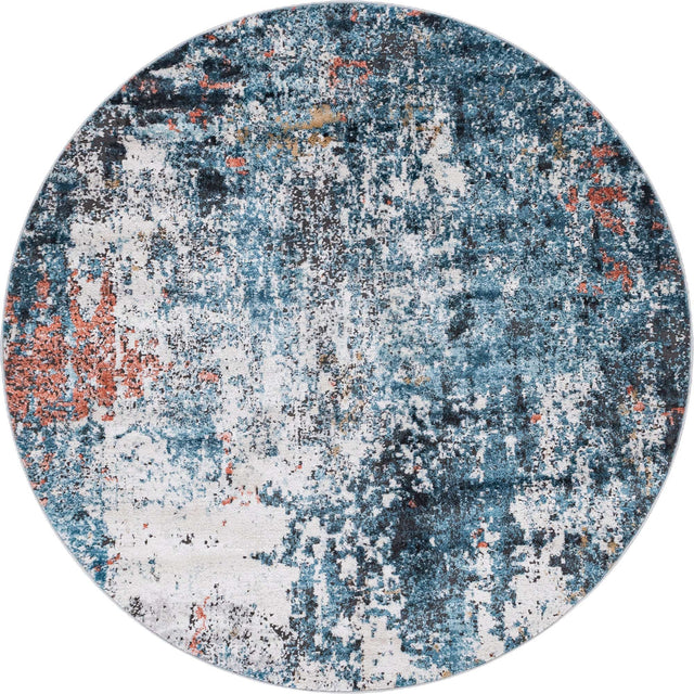 Multicolor 6' 1 x 6' 1 Leipzig Round Area Rug 75% Polypropylene & 25% Polyester Modern Contemporary Carpet for Kitchens, Bedroom, Living Room Home Decor for Sale at Rug Engine