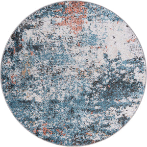 Multicolor 3' 3 x 3' 3 Leipzig Round Area Rug 75% Polypropylene & 25% Polyester Modern Contemporary Carpet for Kitchens, Bedroom, Living Room Home Decor for Sale at Rug Engine