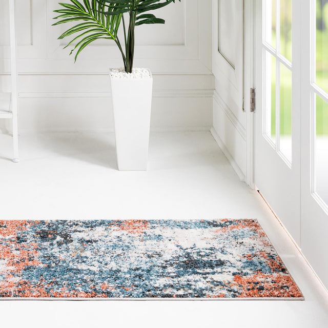 Multicolor 2' 7 x 10' Leipzig Runner Area Rug 75% Polypropylene & 25% Polyester Modern Contemporary Carpet for Kitchens, Bedroom, Living Room Home Decor for Sale at Rug Engine