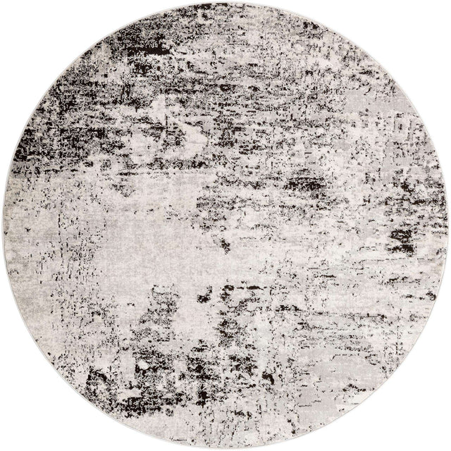 Gray 7' 1 x 7' 1 Leipzig Round Area Rug 75% Polypropylene & 25% Polyester Modern Contemporary Carpet for Kitchens, Bedroom, Living Room Home Decor for Sale at Rug Engine