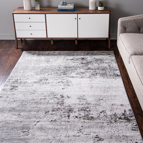 Gray 6' 1 x 9' Leipzig Rectangle Area Rug 75% Polypropylene & 25% Polyester Modern Contemporary Carpet for Kitchens, Bedroom, Living Room Home Decor for Sale at Rug Engine