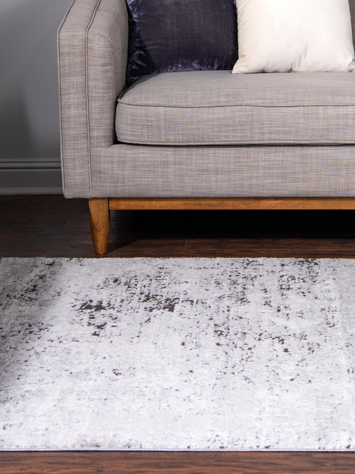 Gray 6' 1 x 9' Leipzig Rectangle Area Rug 75% Polypropylene & 25% Polyester Modern Contemporary Carpet for Kitchens, Bedroom, Living Room Home Decor for Sale at Rug Engine