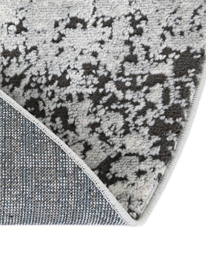 Gray 4' 1 x 4' 1 Leipzig Round Area Rug 75% Polypropylene & 25% Polyester Modern Contemporary Carpet for Kitchens, Bedroom, Living Room Home Decor for Sale at Rug Engine