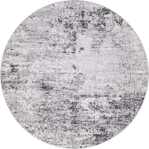 Gray 6' 1 x 6' 1 Leipzig Round Area Rug 75% Polypropylene & 25% Polyester Modern Contemporary Carpet for Kitchens, Bedroom, Living Room Home Decor for Sale at Rug Engine