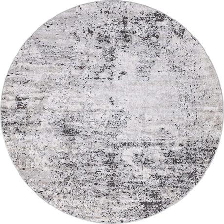 Gray 6' 1 x 6' 1 Leipzig Round Area Rug 75% Polypropylene & 25% Polyester Modern Contemporary Carpet for Kitchens, Bedroom, Living Room Home Decor for Sale at Rug Engine