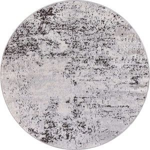 Gray 3' 3 x 3' 3 Leipzig Round Area Rug 75% Polypropylene & 25% Polyester Modern Contemporary Carpet for Kitchens, Bedroom, Living Room Home Decor for Sale at Rug Engine
