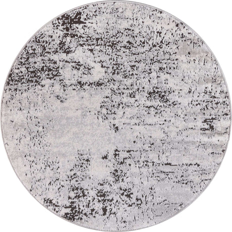 Gray 3' 3 x 3' 3 Leipzig Round Area Rug 75% Polypropylene & 25% Polyester Modern Contemporary Carpet for Kitchens, Bedroom, Living Room Home Decor for Sale at Rug Engine