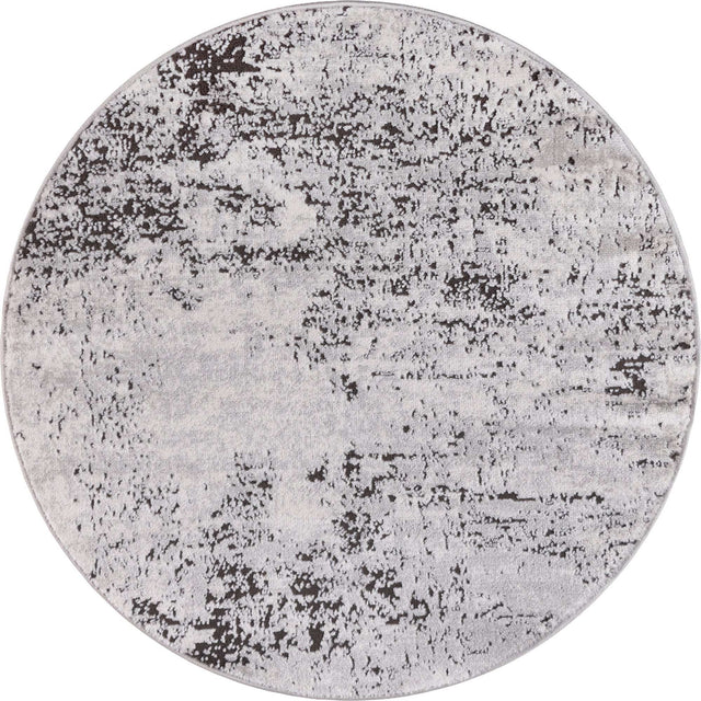 Gray 3' 3 x 3' 3 Leipzig Round Area Rug 75% Polypropylene & 25% Polyester Modern Contemporary Carpet for Kitchens, Bedroom, Living Room Home Decor for Sale at Rug Engine