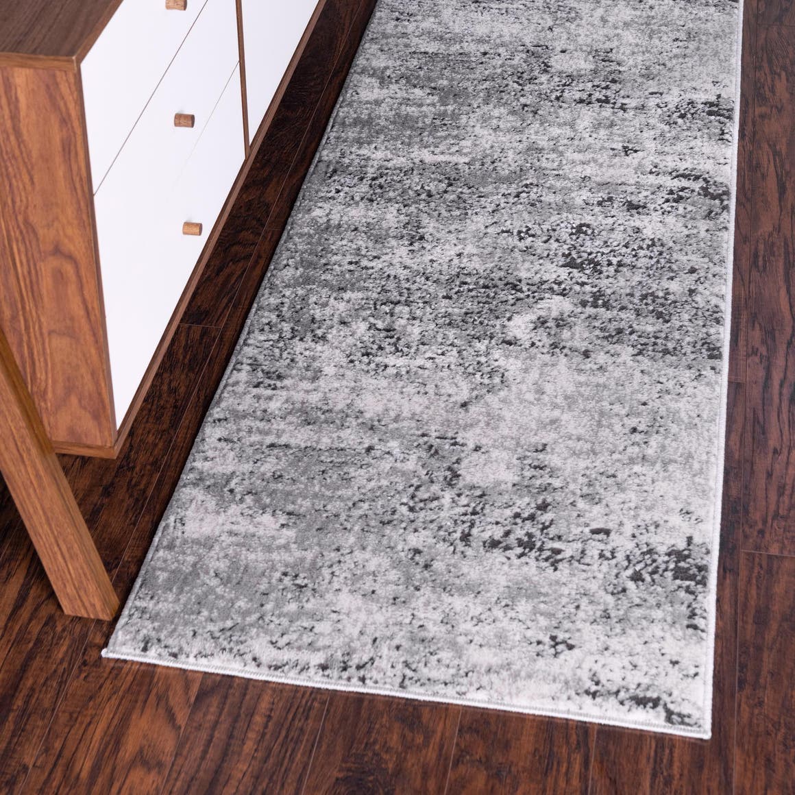 Gray 2' 7 x 10' Leipzig Runner Area Rug 75% Polypropylene & 25% Polyester Modern Contemporary Carpet for Kitchens, Bedroom, Living Room Home Decor for Sale at Rug Engine