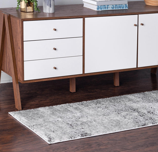Gray 2' 2 x 6' 1 Leipzig Runner Area Rug 75% Polypropylene & 25% Polyester Modern Contemporary Carpet for Kitchens, Bedroom, Living Room Home Decor for Sale at Rug Engine
