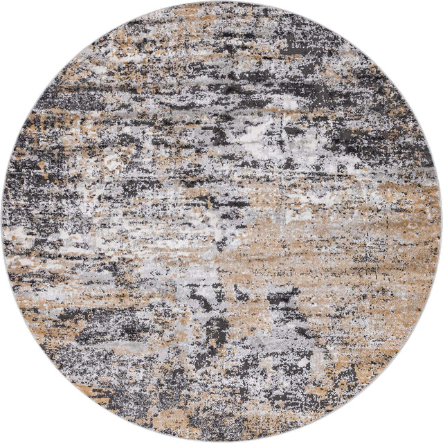 Beige 7' 1 x 7' 1 Leipzig Round Area Rug 75% Polypropylene & 25% Polyester Modern Contemporary Carpet for Kitchens, Bedroom, Living Room Home Decor for Sale at Rug Engine