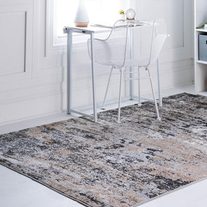 Beige 4' x 6' Leipzig Rectangle Area Rug 75% Polypropylene & 25% Polyester Modern Contemporary Carpet for Kitchens, Bedroom, Living Room Home Decor for Sale at Rug Engine