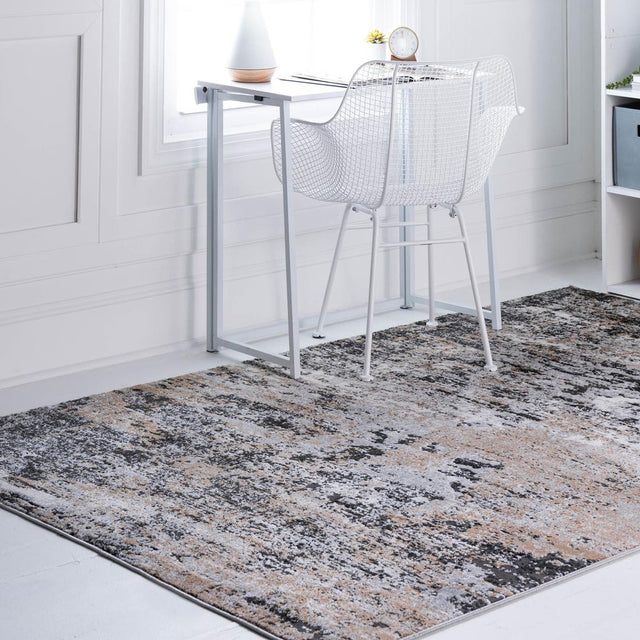 Beige 4' x 6' Leipzig Rectangle Area Rug 75% Polypropylene & 25% Polyester Modern Contemporary Carpet for Kitchens, Bedroom, Living Room Home Decor for Sale at Rug Engine