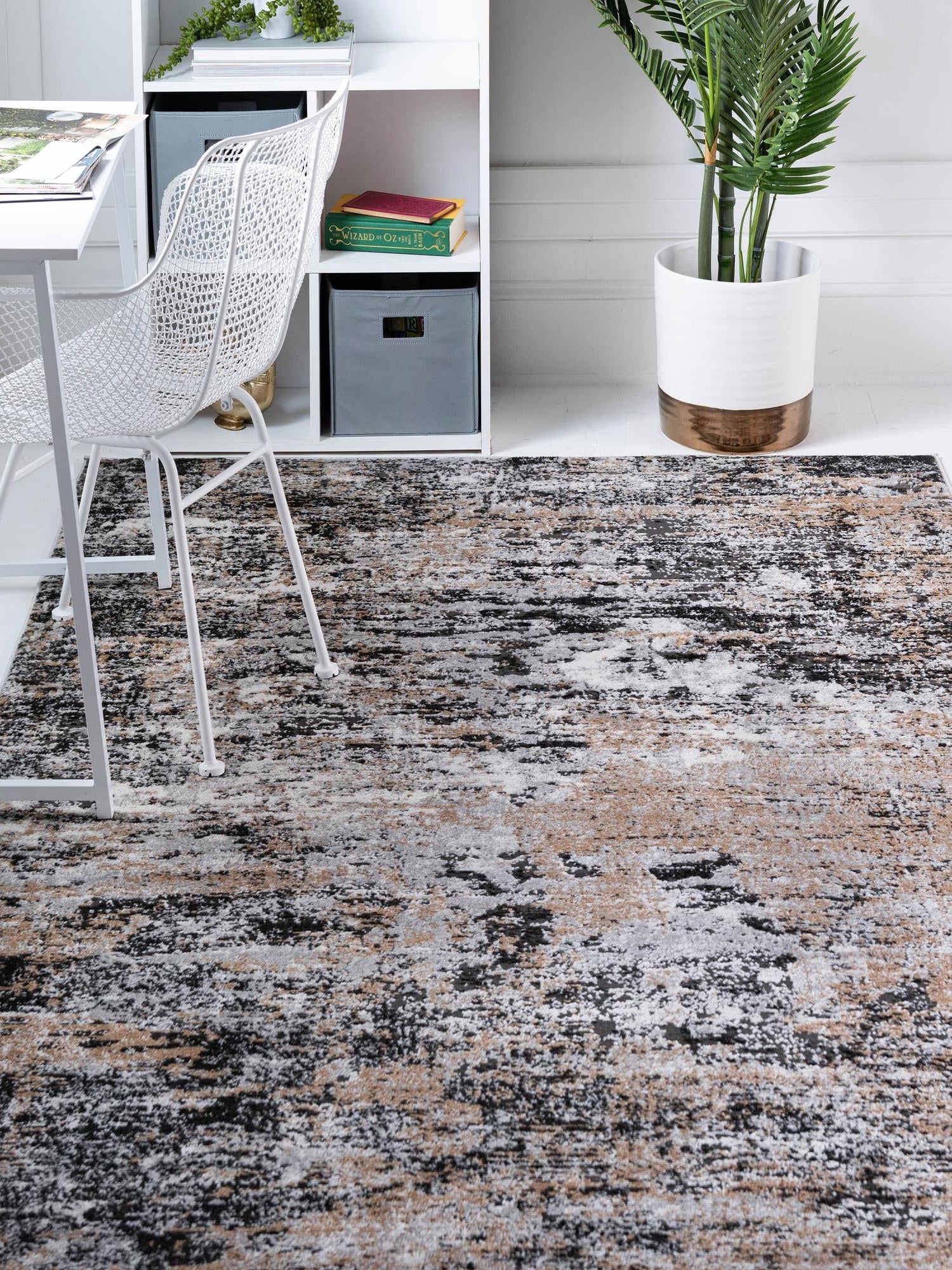 Beige 4' x 6' Leipzig Rectangle Area Rug 75% Polypropylene & 25% Polyester Modern Contemporary Carpet for Kitchens, Bedroom, Living Room Home Decor for Sale at Rug Engine